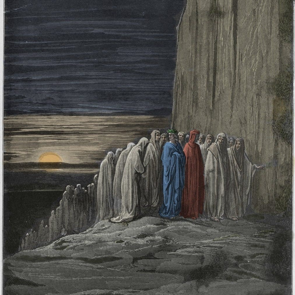 Purgatorio, Canto 18: The multitude of the slothful (illustration from The Divine Comedy) by Gustave after Dore Purgatorio, Canto 18: The multitude of the slothful (illustration from The Divine Comedy) by Gustave after Dore