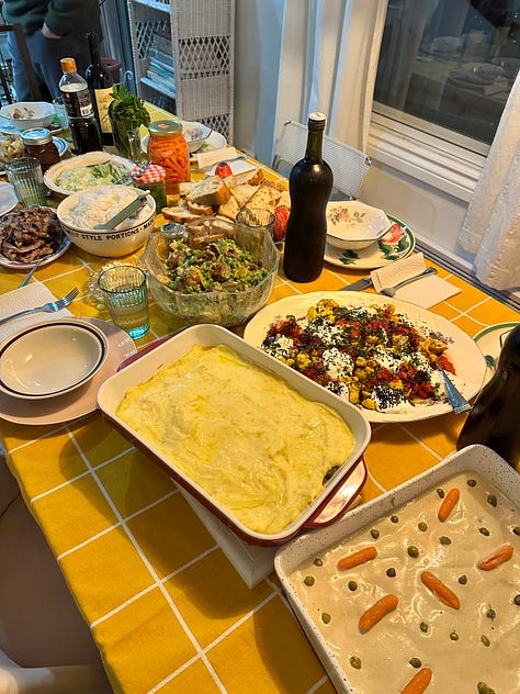 Different tablescapes from hosting meals at our place.