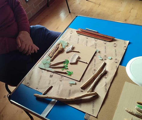 Driftwood panel creations by Buckhaven Arts & crafts club members