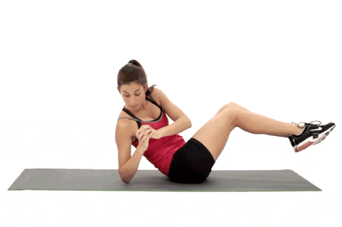 Gif of a woman doing twisty ab exercises