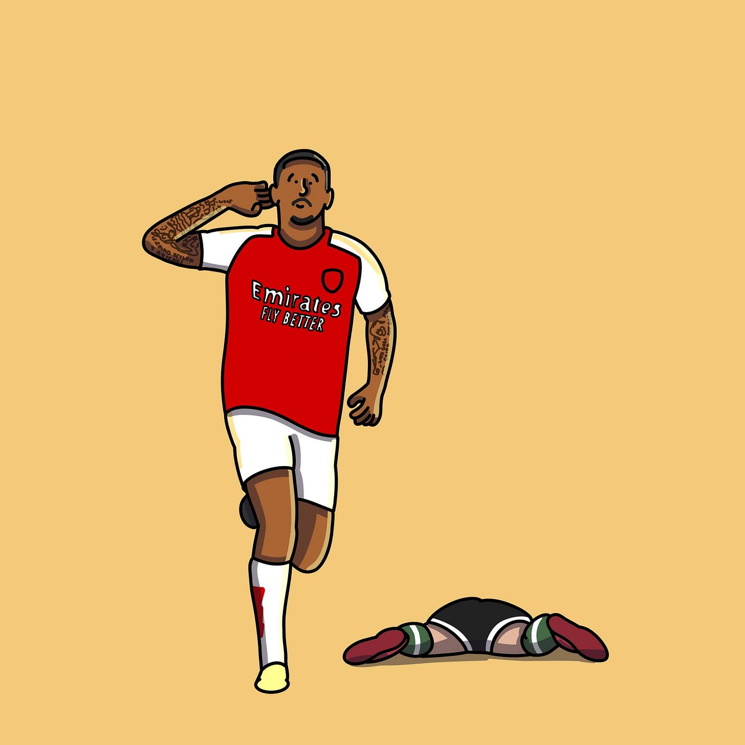 May be an illustration of football, soccer and text that says 'Emirates FLY BETTER'