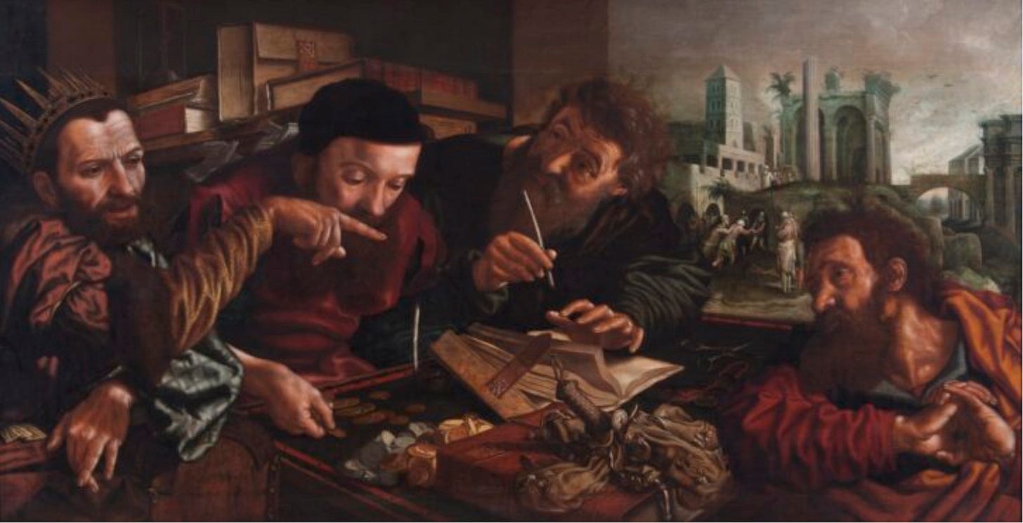 The Parable of the Unmerciful Servant" by Jan Sanders van Hemessen (1556)