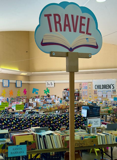 56 different book categories and lots of signs