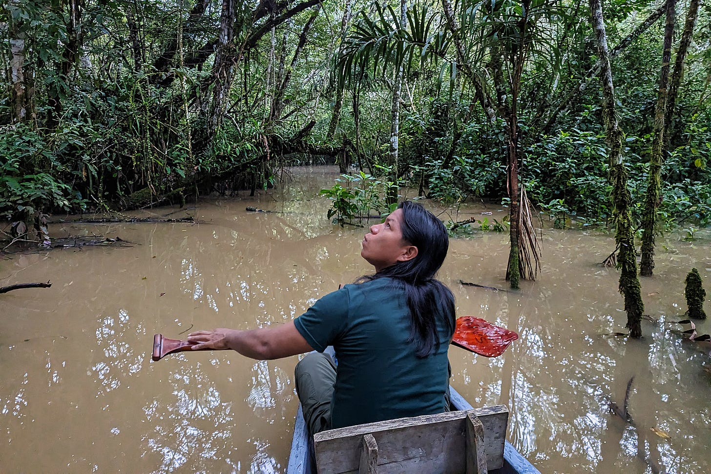 Javier, an Indigenous Kichwa guide, in the Amazon. My photo