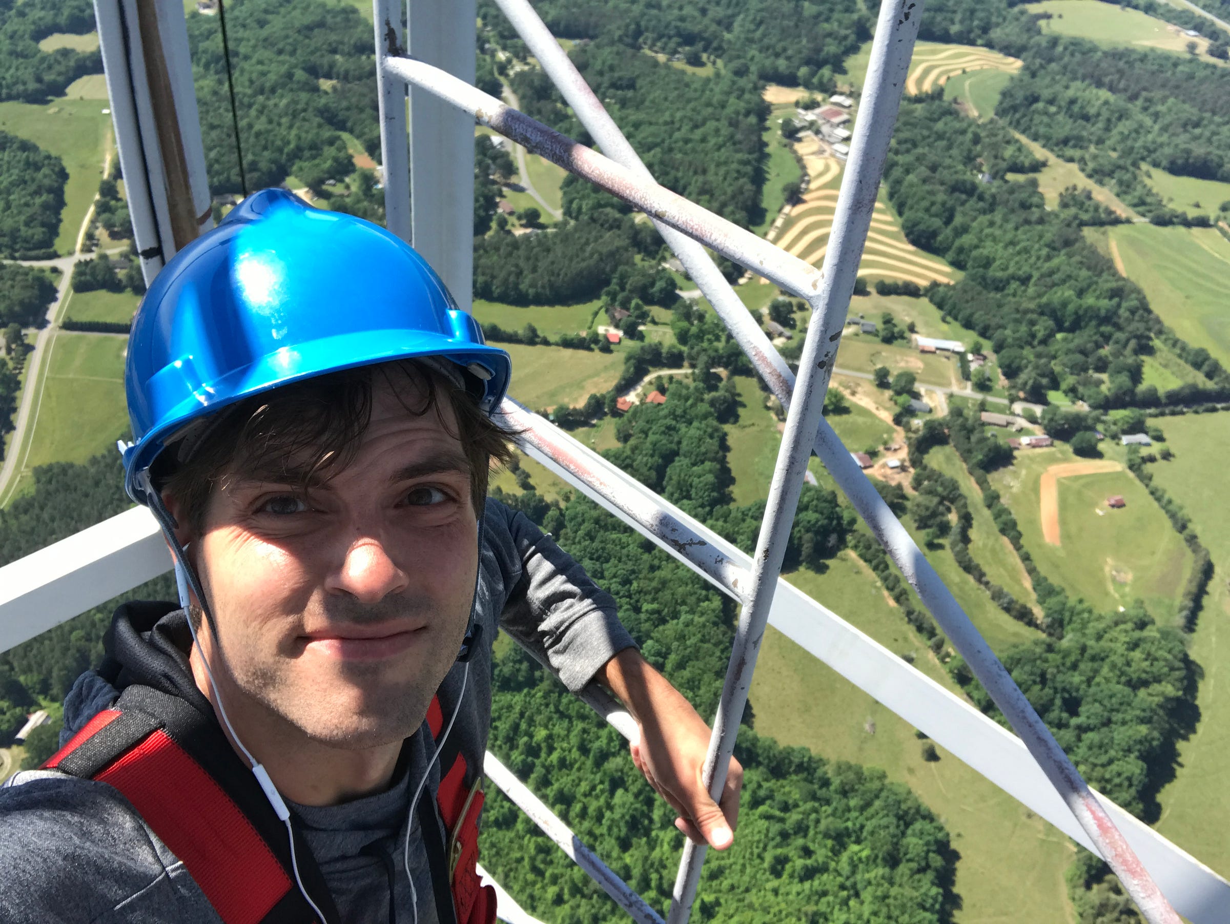 jeremy in tv tower at 1,860 feet above the ground jeremy in tv tower at 1,860 feet above the ground