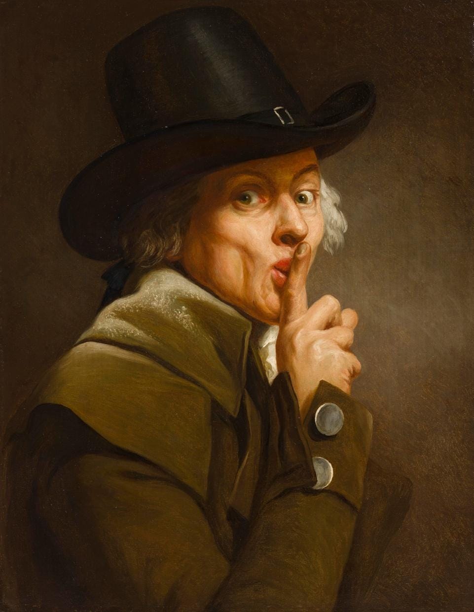 A person in a hat with his finger to his mouth
Description automatically generated A person in a hat with his finger to his mouth
Description automatically generated