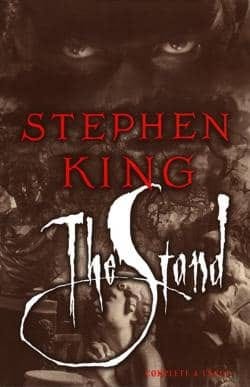 Cover of Stephen King's book 'The Stand', featuring dark and ominous imagery with the title prominently displayed in white script. Cover of Stephen King's book 'The Stand', featuring dark and ominous imagery with the title prominently displayed in white script.
