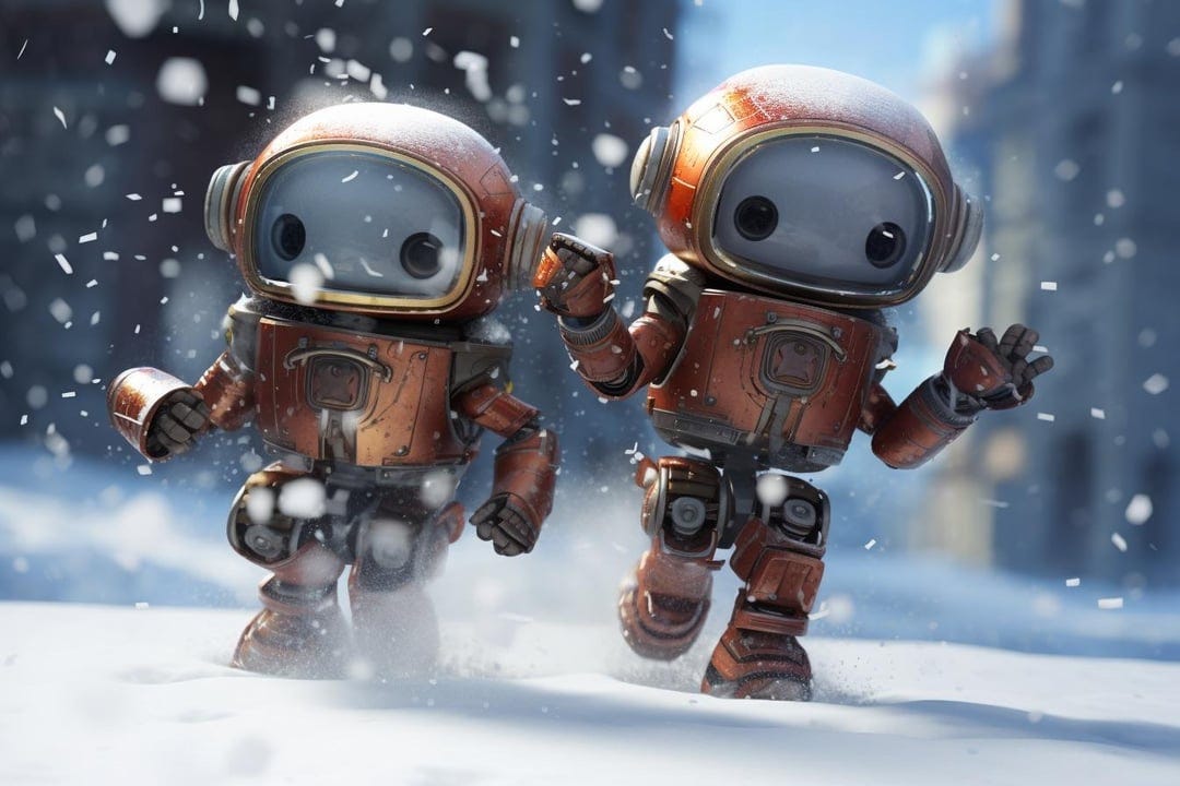 r/midjourney - Robots’ First Time Seeing Snow