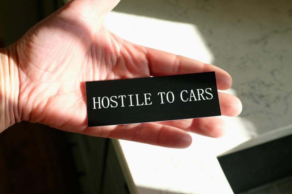Hostile To Cars 4pk (FREE US SHIPPN)