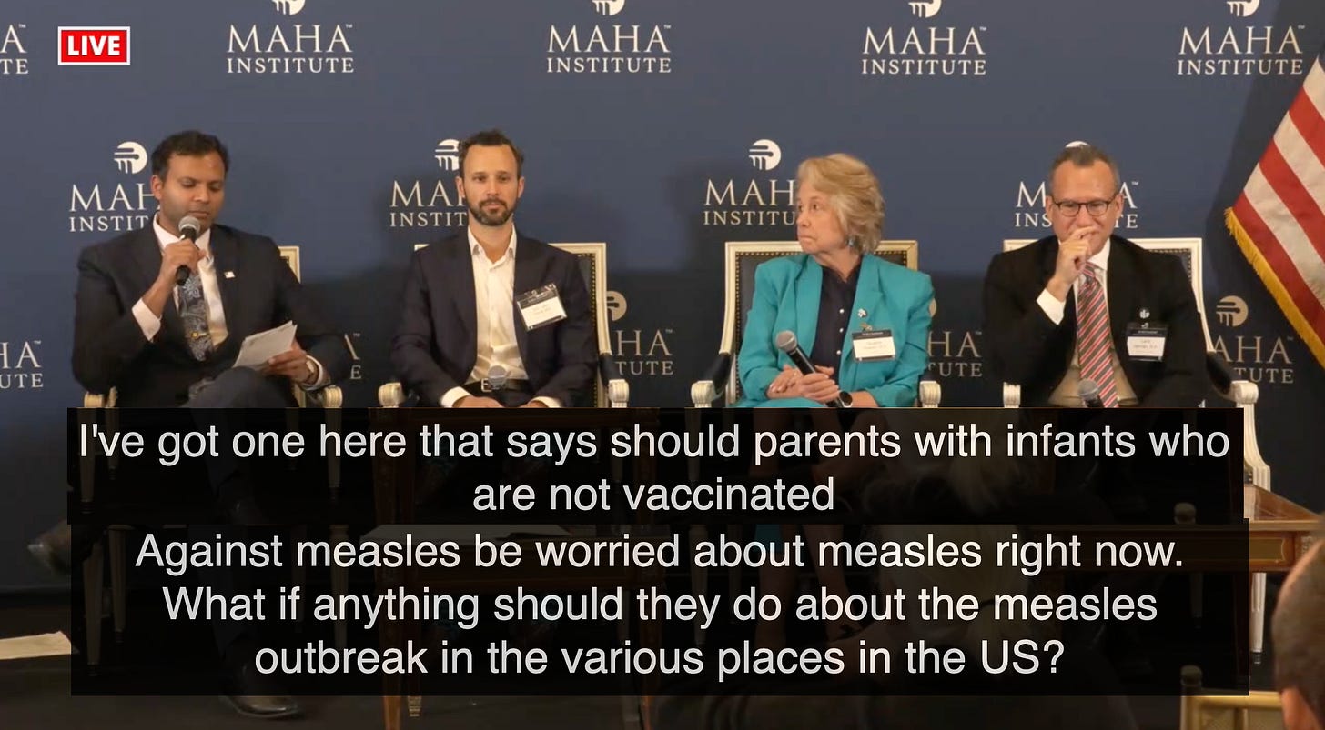 It was a simple question. The thing you should do in response to all of the measles outbreaks is to make sure your kids have an age-appropriate number of MMR vaccines. And that all adults in your family are vaccinated as well. It was a simple question. The thing you should do in response to all of the measles outbreaks is to make sure your kids have an age-appropriate number of MMR vaccines. And that all adults in your family are vaccinated as well.