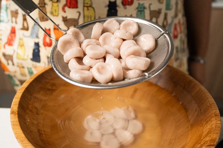 shots of abacus seeds in the making