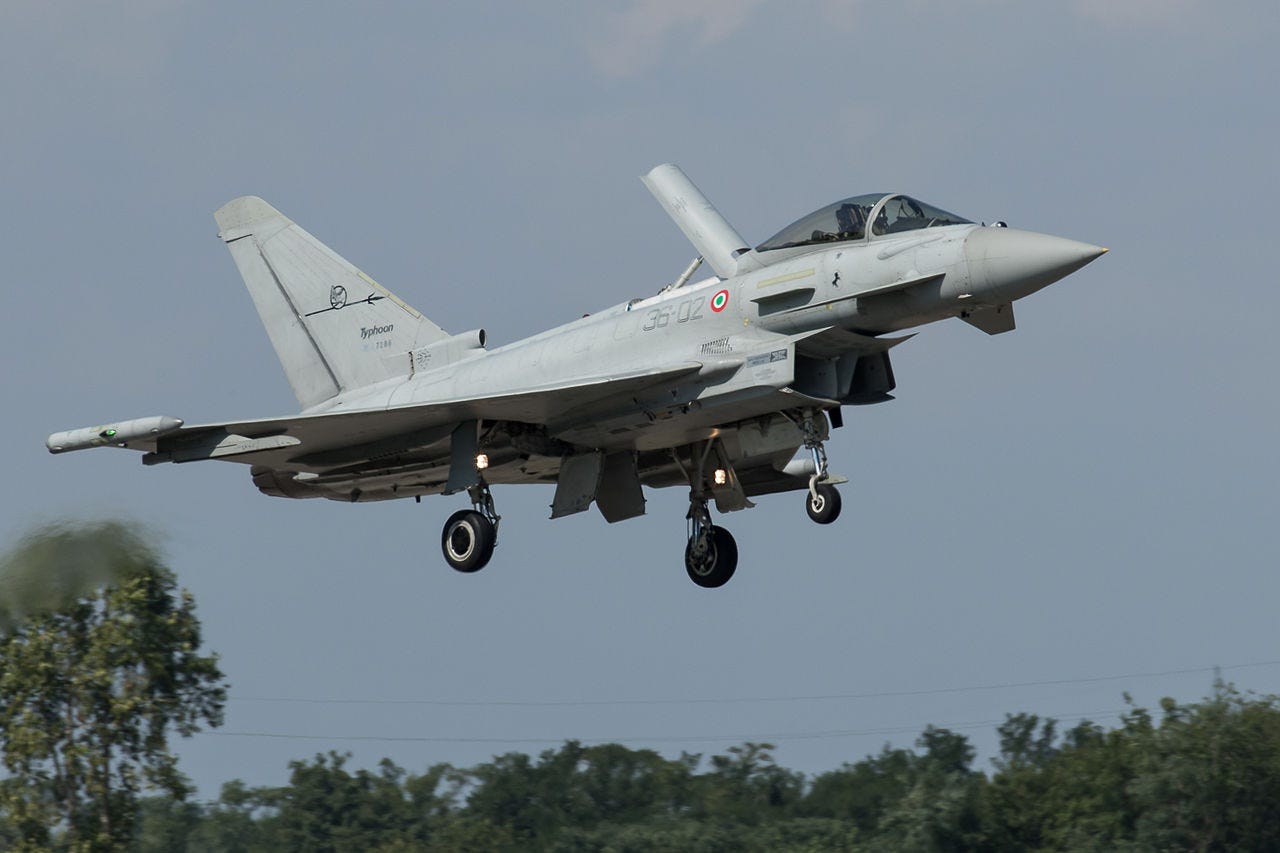 Typhoon showing extended airbrake which causes significant fin buffet Typhoon showing extended airbrake which causes significant fin buffet