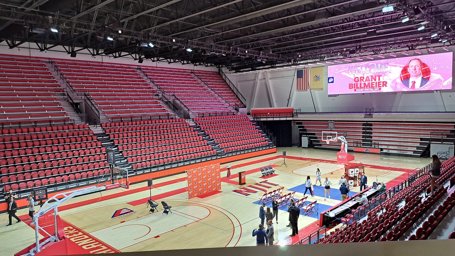 An overview of NJIT’s Wellness and Events Center in Newark. (Photo by Adam Zielonka)