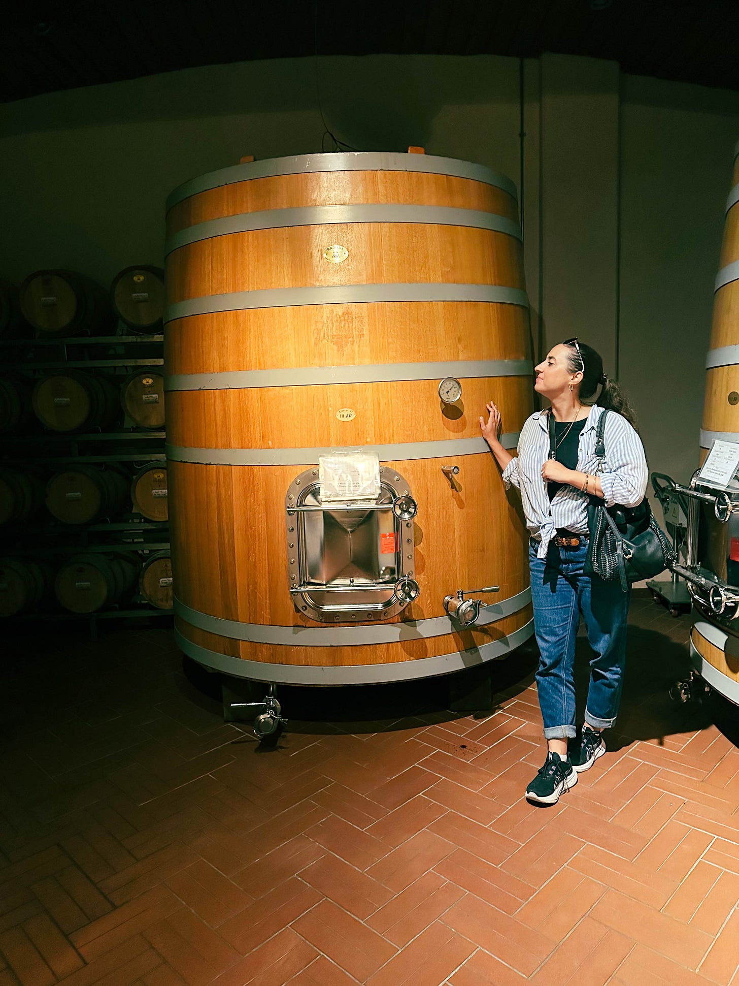 Nikki in wine cellar in Abruzzo