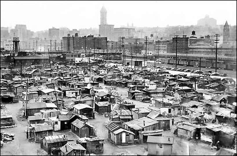 Hooverville in Seattle, 1937: Shantytowns sprang up around the... Photo ...