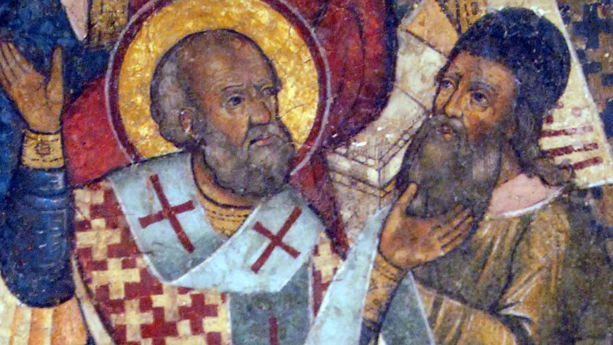 Did St. Nicholas punch Arius at the Council of Nicaea? Did St. Nicholas punch Arius at the Council of Nicaea?