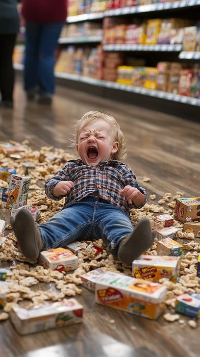 Free Toddler supermarket tantrum Image | Download at StockCake