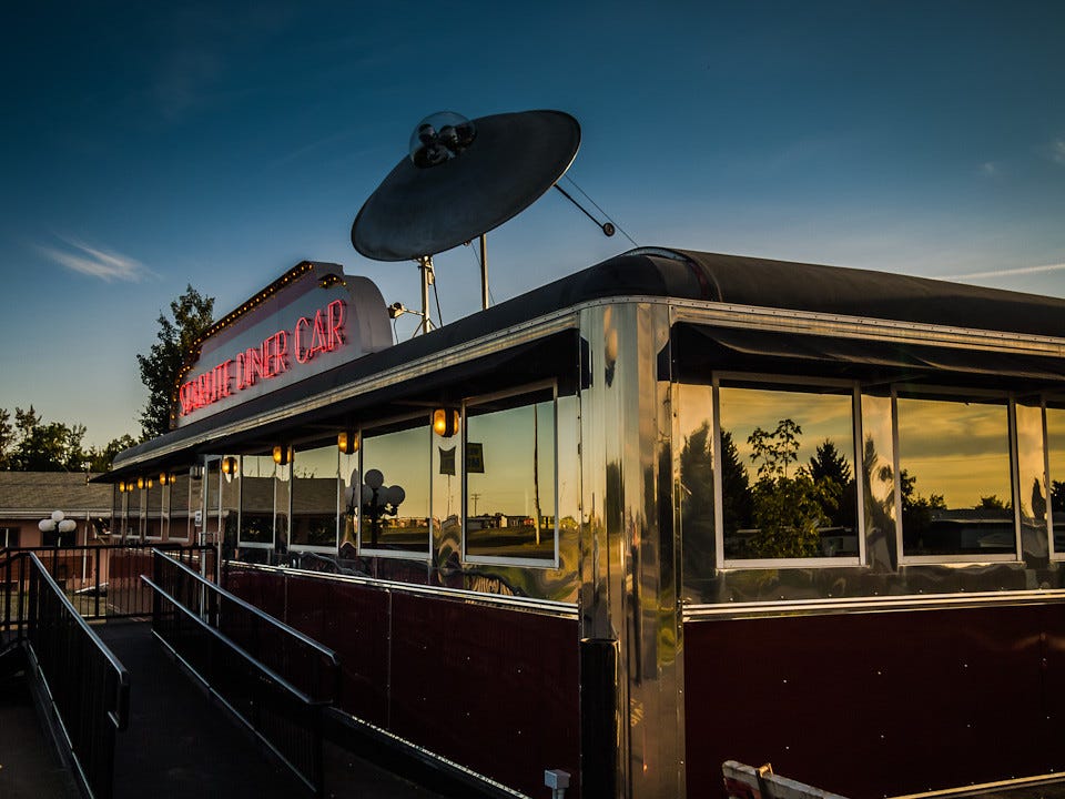 Starlight diner car Bowden Alberta