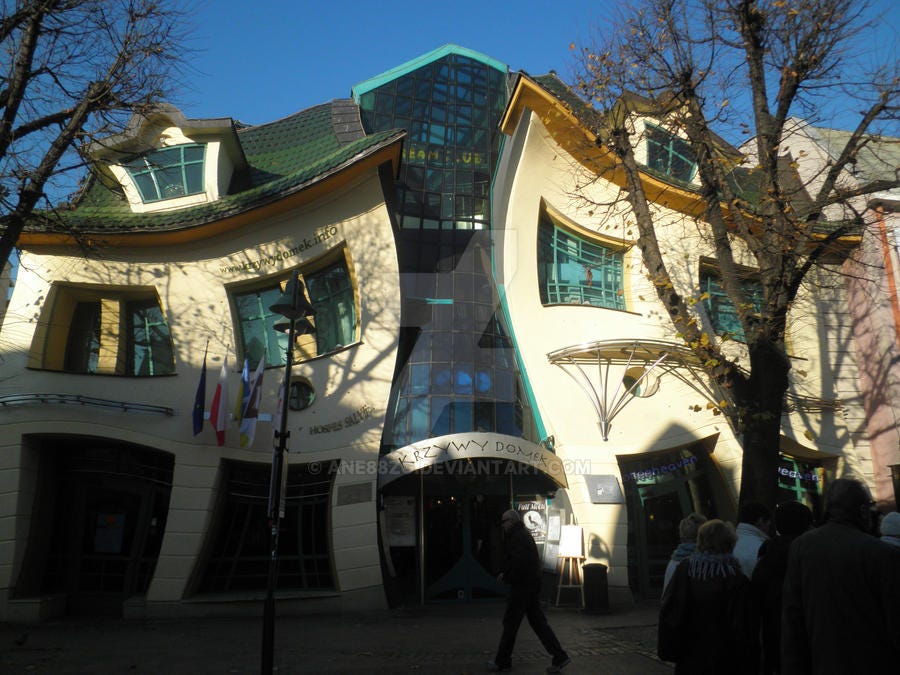 Weirdly distorted photo of a house Weirdly distorted photo of a house