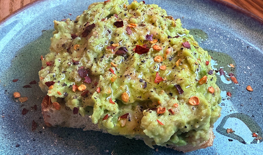 Avocado & White Bean Toast with Lemon + Chili Flakes