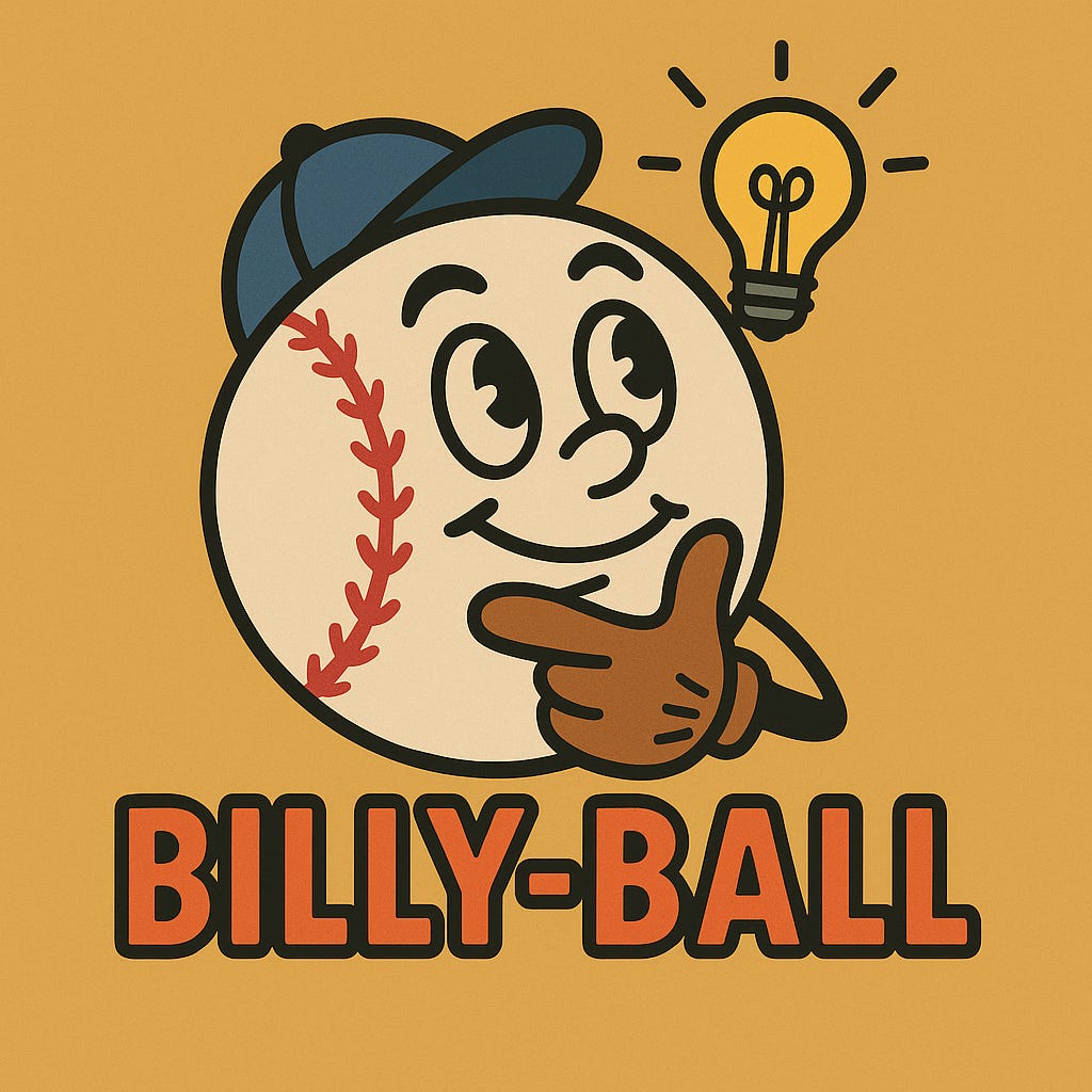 Logo of Billy-Ball baseball character thinking of an idea with lightbulb