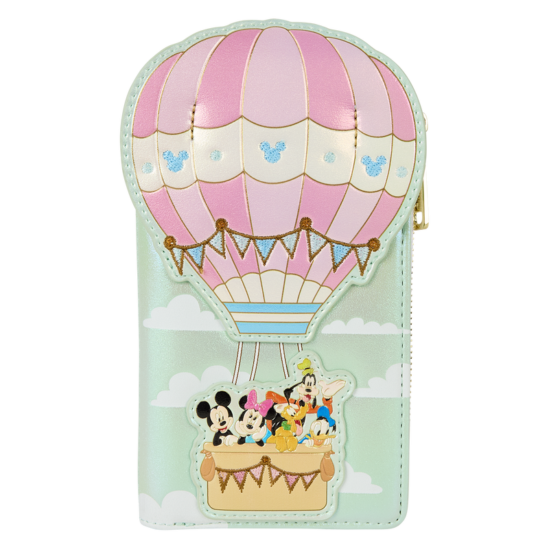 Mickey & Friends Hot Air Balloon Flap Wallet, , hi-res view 1 Mickey & Friends Hot Air Balloon Flap Wallet, , hi-res view 1