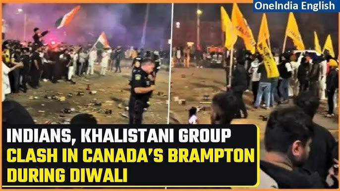Canada: Khalistani groups throw stones at Diwali celebration attendees in  Brampton | Oneindia News