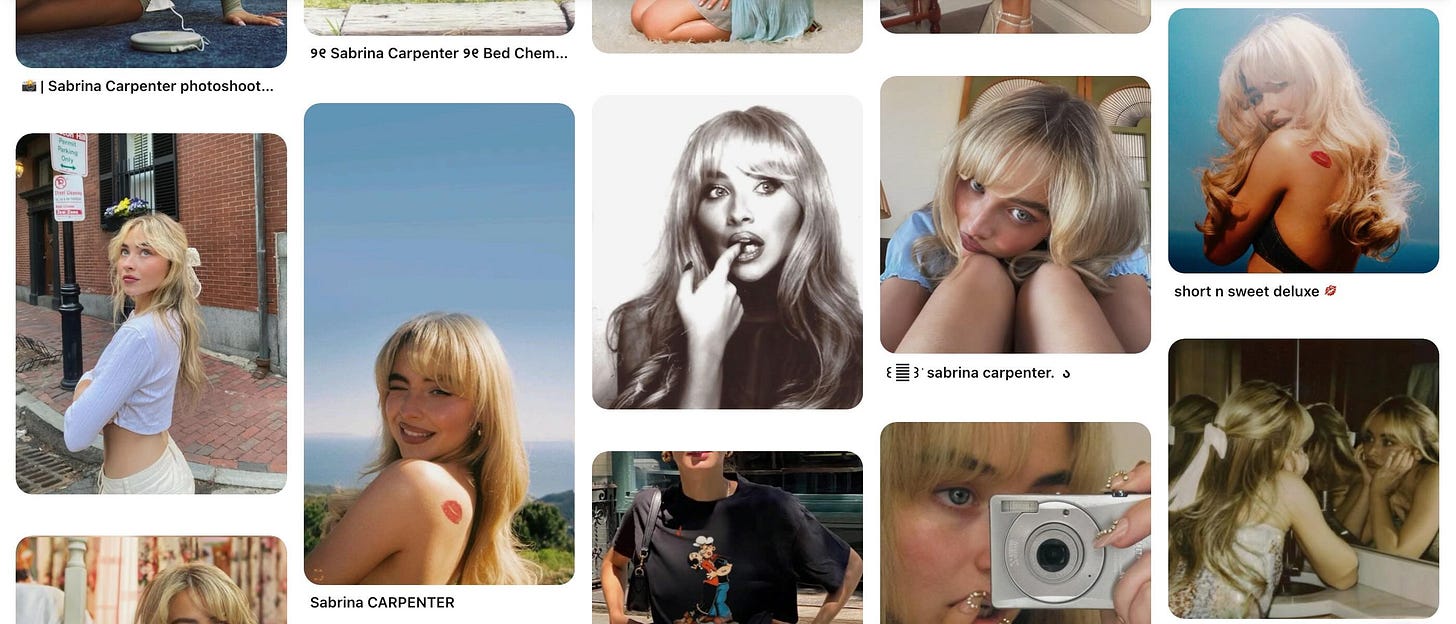 사람 8명, 금발, 폴라로이드 사진, 포스터 및 문구: '|Sabrina |SebrinaCarpenterphotosho... Carpenter photoshoot... 9e Sabrina Carpenter Bed SabrinaCarpenter9eBedChom.. Chem... short sweet deluxe shortnsweetdeluxe ಸಿ 5튼3 sabrina carpenter. &r'sabrinacarpenter. ১ SabrinaCARPENTER Sabrina CARPENTER'의 이미지일 수 있음