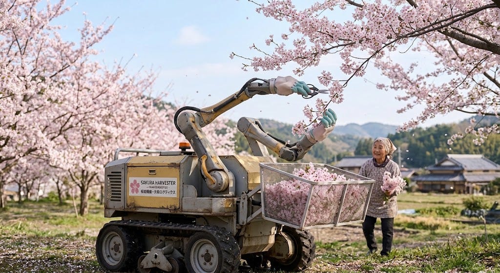 The average age of a farmer in the town of Nishikawa is 73