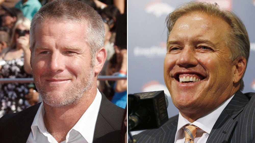 Brett Favre dominates news while John Elway grinds 2016 images