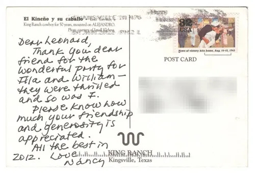 Vintage King Ranch Cowboy Lolo Trevino Postcard Kingsville Texas Posted - Picture 2 of 2