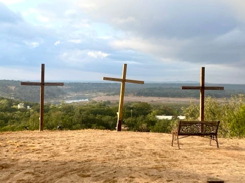 Photos of the crosses on the hill and the tomb with the bolder are spiritually powerful.