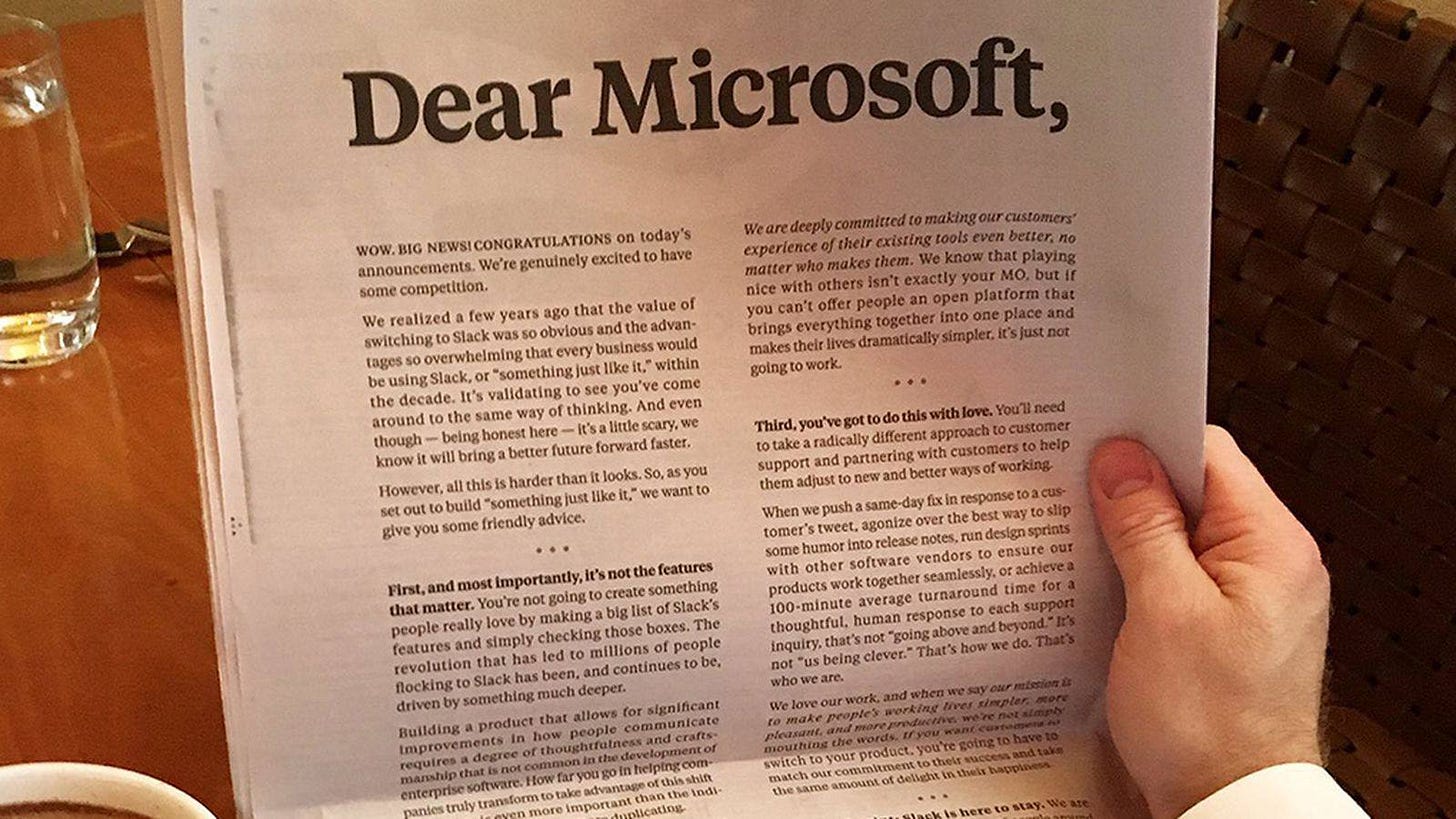 Opinion: Dear Slack, get over Microsoft. You have a bigger problem
