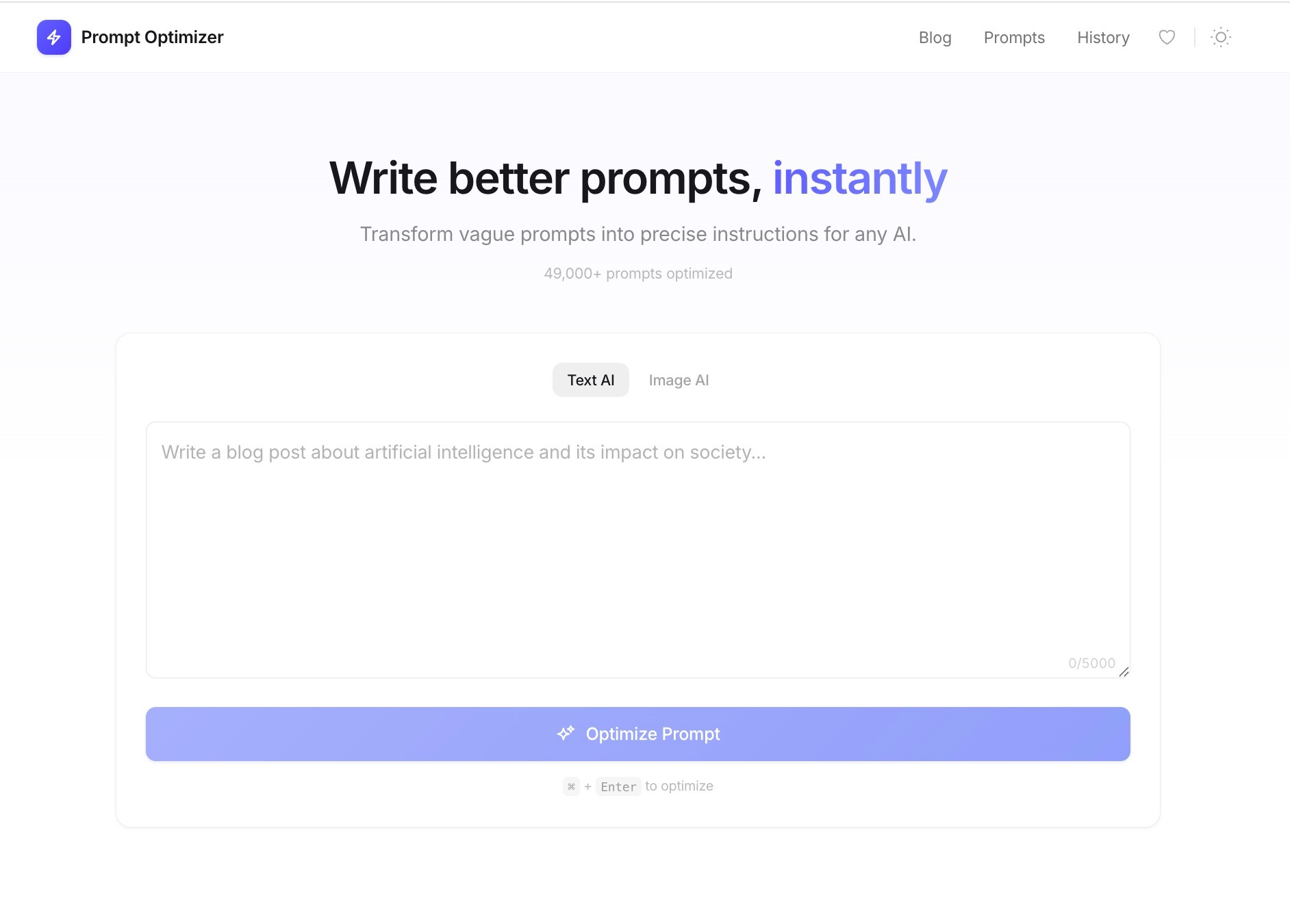 Optimize Prompt List of Free Prompt Optimizer - by Sifu Yik Chan