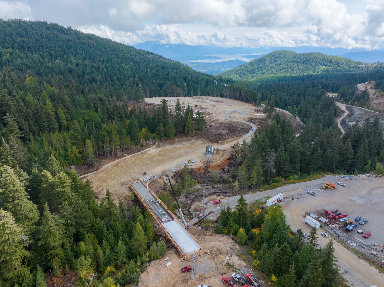 Crews install the skier bridge for access to the Creekside lift this summer. Photo courtesy of Schweitzer.