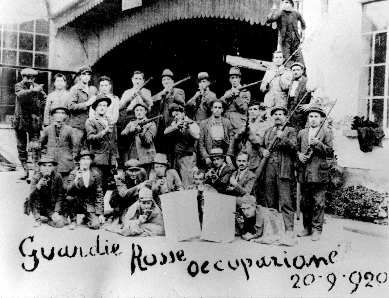 Occupation of a factory by the Italian Communists in 1920 by Italian Photographer