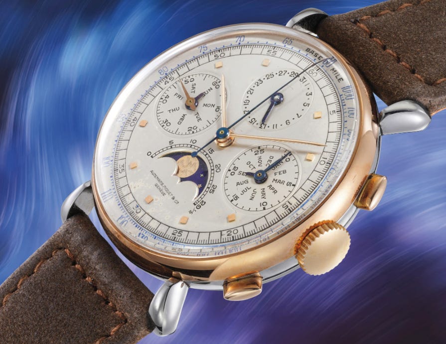 Audemars Piguet Ref. 5503, two-tone steel and pink gold, 1942, Lot 26