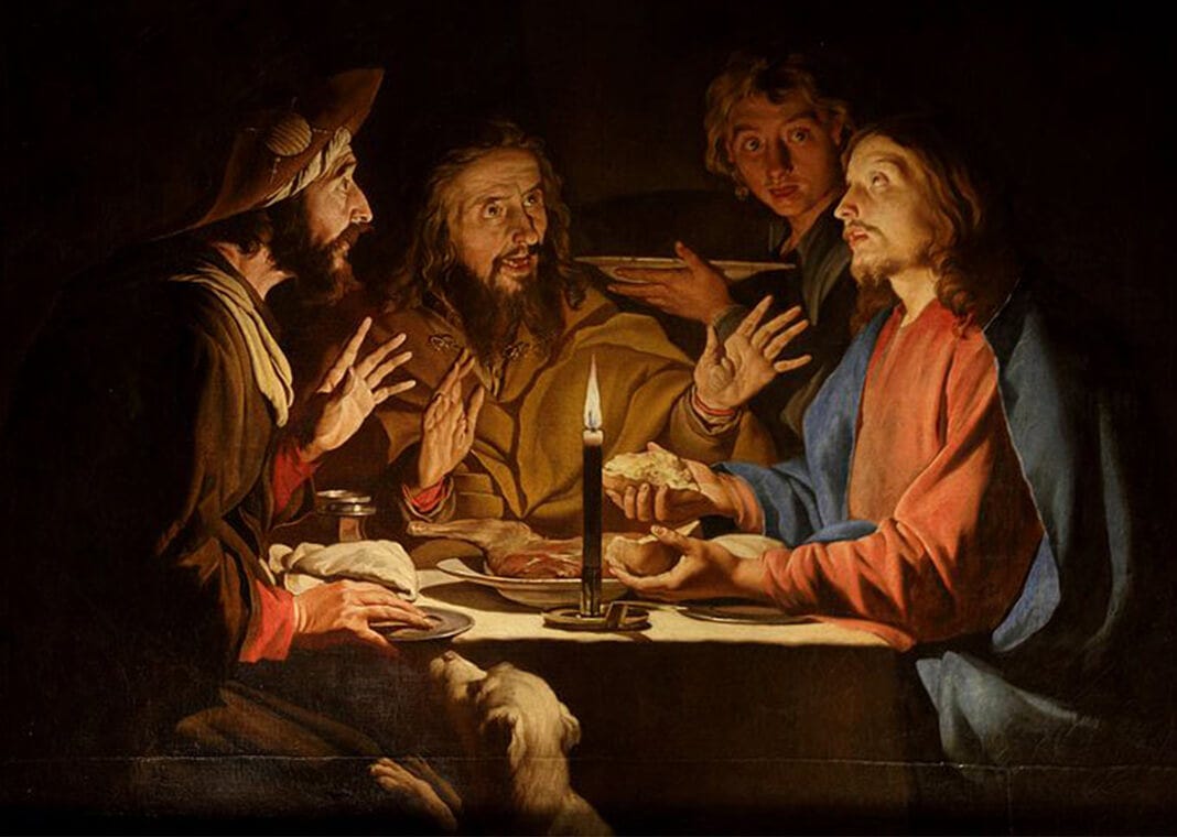 "Supper at Emmaus" by Matthias Stom, public domain via Wikimedia Commons "Supper at Emmaus" by Matthias Stom, public domain via Wikimedia Commons
