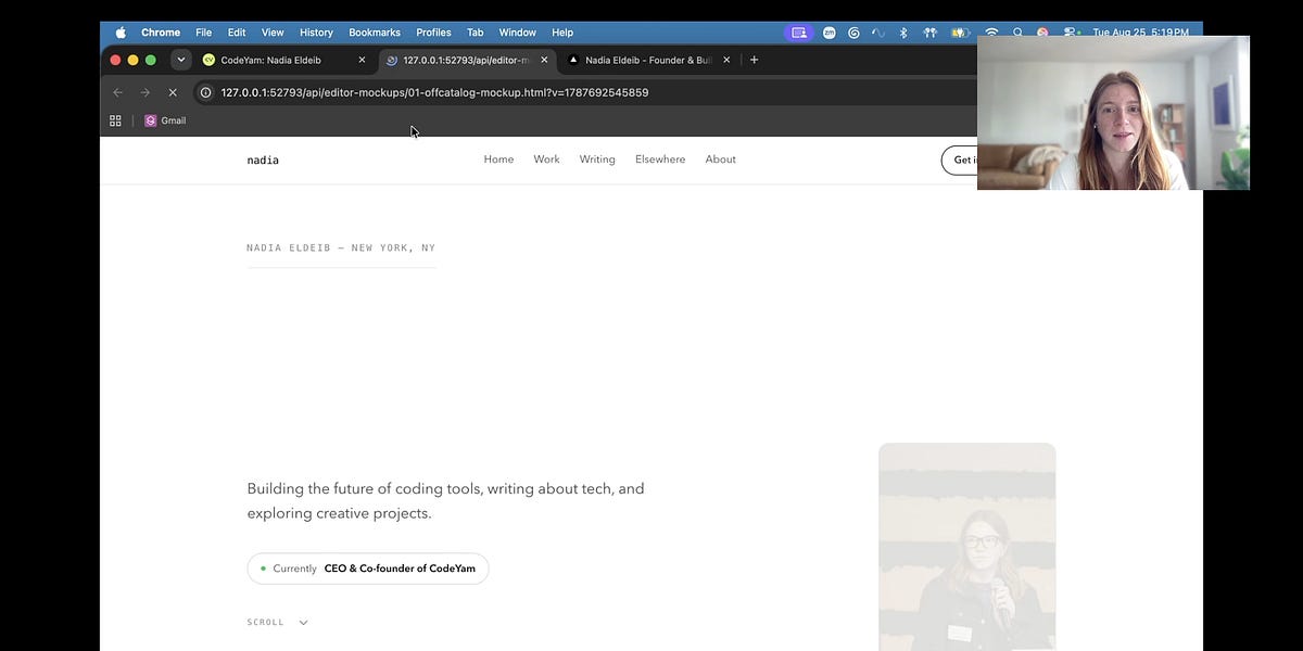 Exploring Four Design Directions for My Personal Website with CodeYam and Claude Code