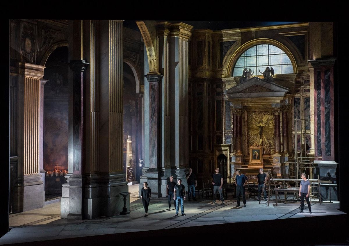 Tosca (2017) from the Metropolitan Opera New York. Production by David McVicar. Sets by John Macfarlane. Tosca (2017) from the Metropolitan Opera New York. Production by David McVicar. Sets by John Macfarlane.