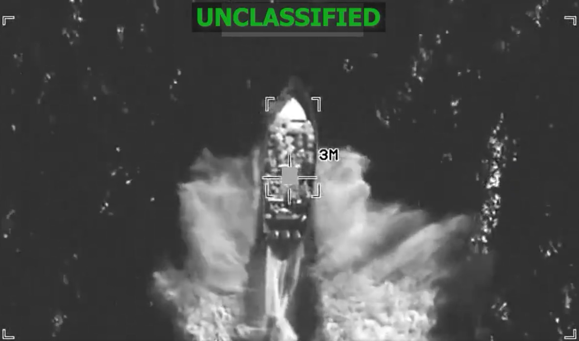 A fatal attack was ordered on this suspected drug-smuggling boat by Defense Secretary Hegseth on the same day an admiral briefed Congress members about an earlier attack that killed survivors. A fatal attack was ordered on this suspected drug-smuggling boat by Defense Secretary Hegseth on the same day an admiral briefed Congress members about an earlier attack that killed survivors.