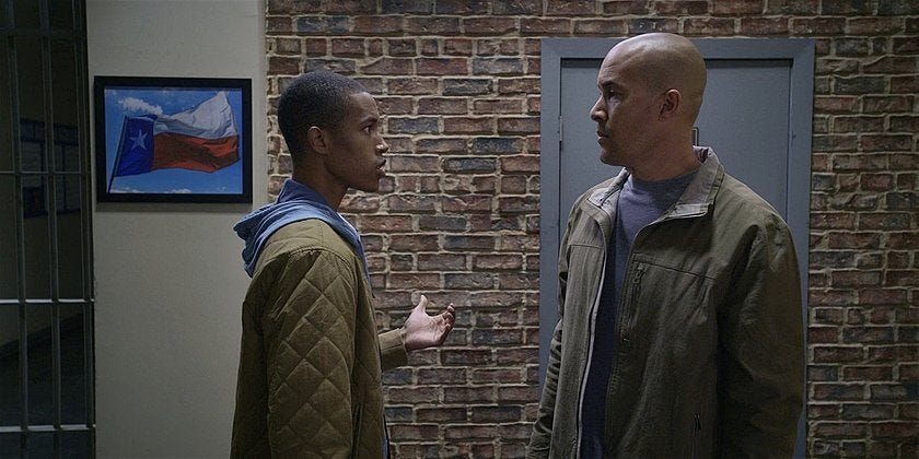 Walker James talking to son DJ after prison. Walker James talking to son DJ after prison.