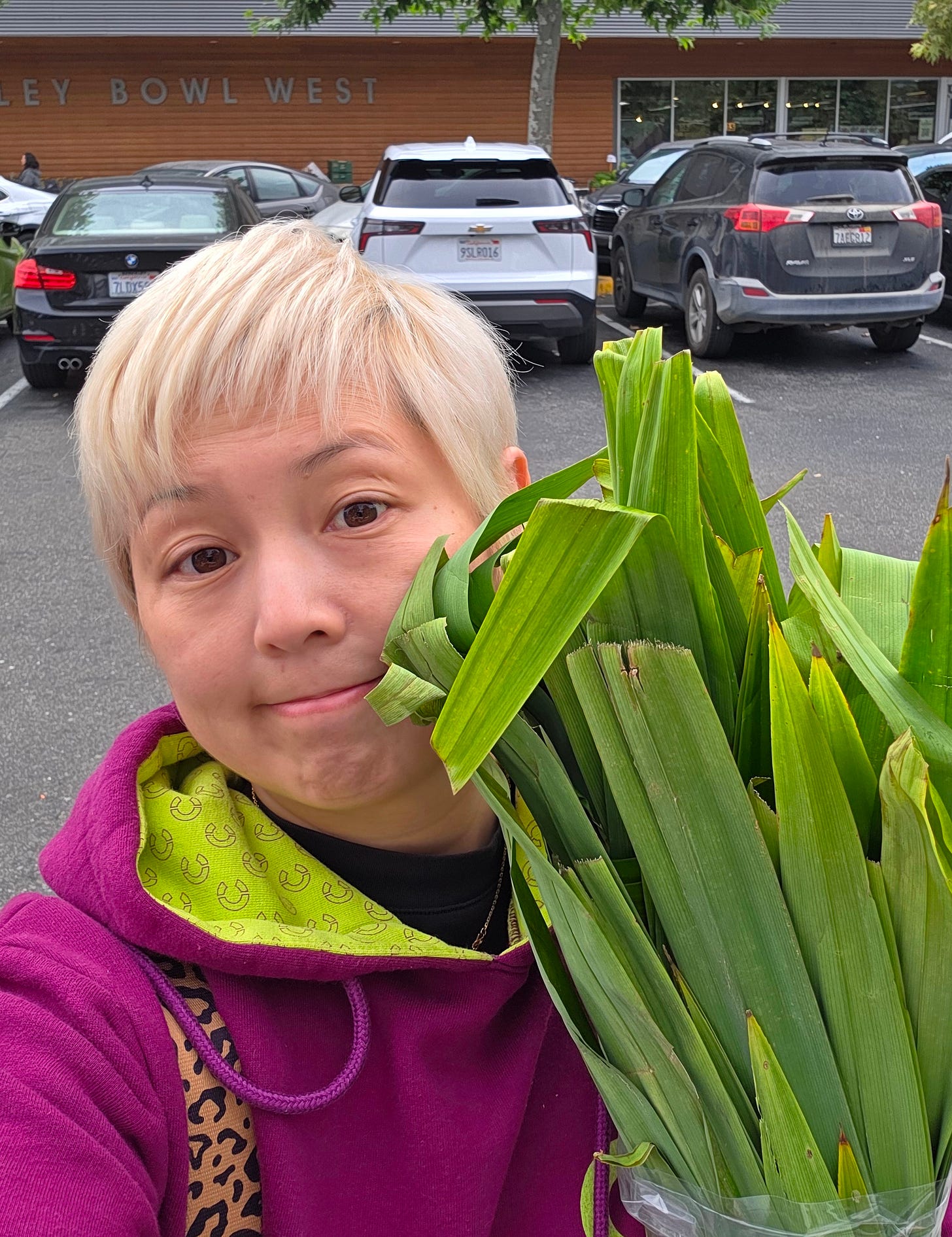 Picking up pandan at Berkeley Bowl