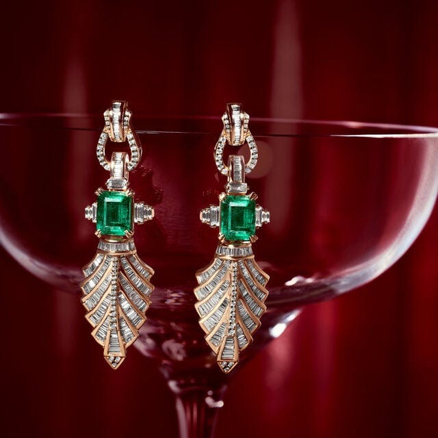 Emerald And Diamond Earrings | Zoya Online Store