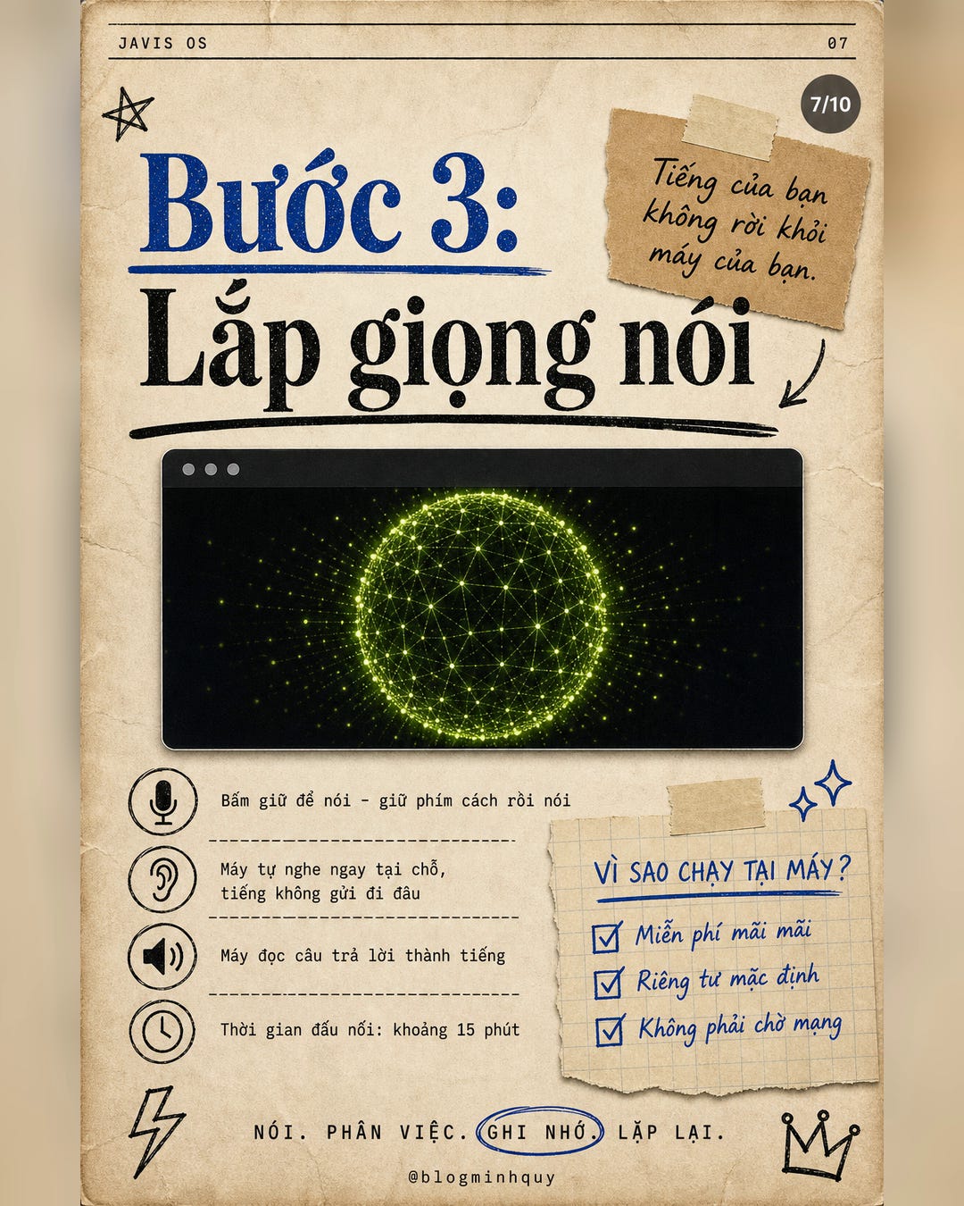 Bước 3 - Lắp giọng nói
