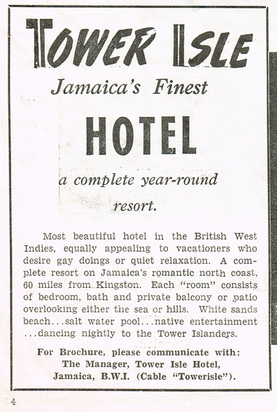 Tower Isle Hotel
The West Indian Review: August 11, 1951