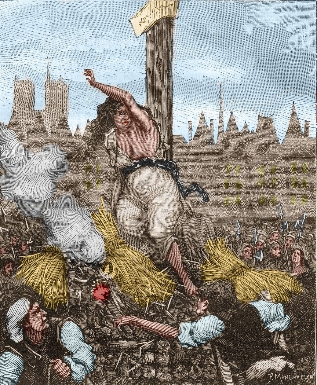 Affaire des Poisons: Catherine Deshayes, wife Monvoisin (engraving)