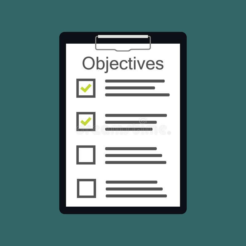 In Hand. Objective Board Goal Check List Stock Vector - Illustration of target, design: 138025943 In Hand. Objective Board Goal Check List Stock Vector - Illustration of target, design: 138025943