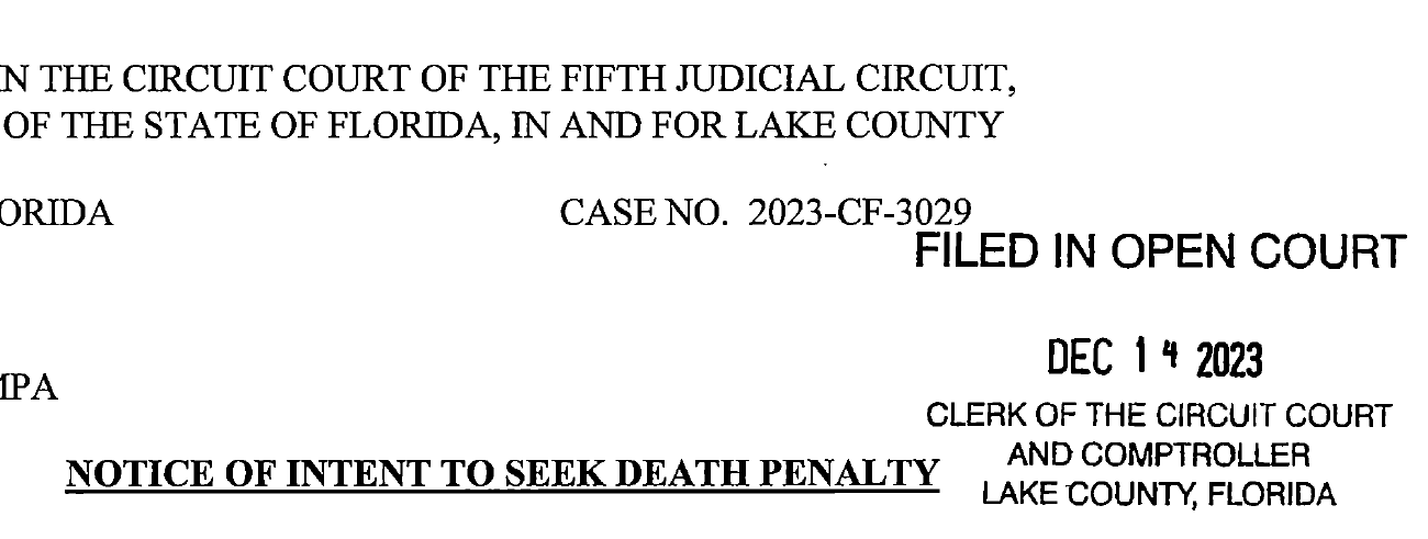 Lake County prosecutors are the first to seek death on child sex charge