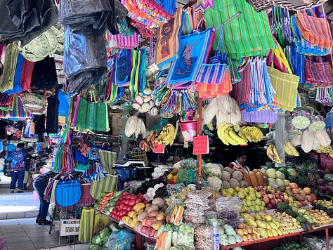 Markets with food, clothes, arts, and crafts from San Miguel de Allende Mexico